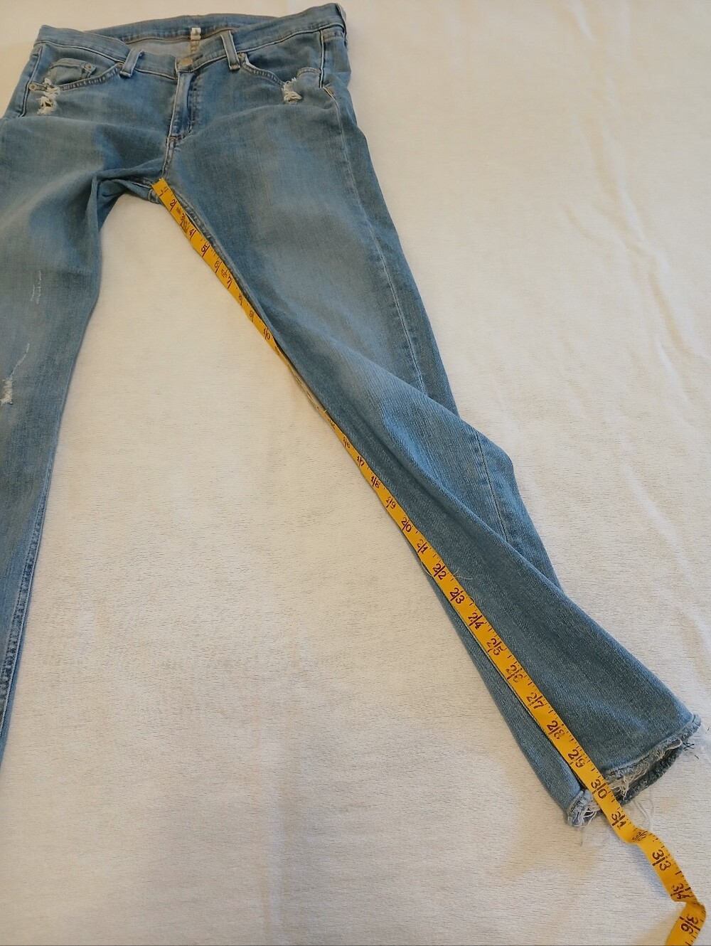 rag & bone 30 Everton Women’s Blue Skinny Jeans - Distressed Mid Wash Revolve - Picture 15 of 16